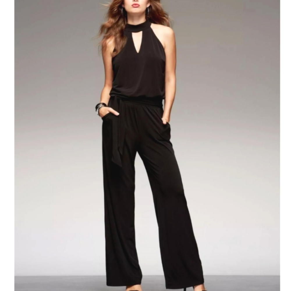NWT INC International Concepts Black Jersey Jumpsuit Size XS